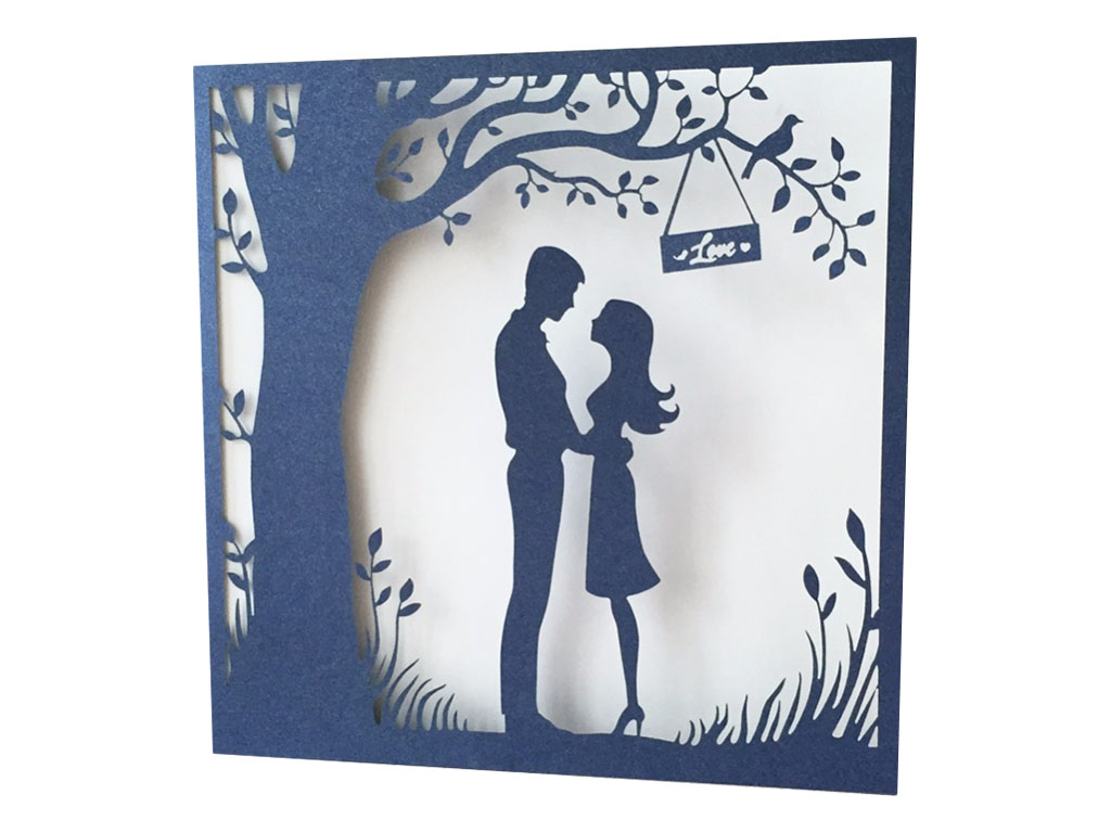 激光切割紙質愛情賀卡