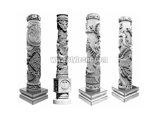 多頭3D數(shù)控stone carving machine for marble columns manufacturing