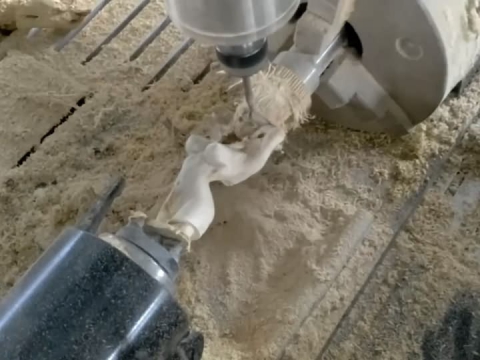 小型數控雕刻機，帶旋轉軸，用于3D加工