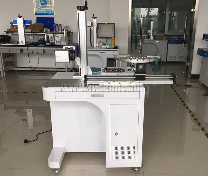 桌面 STJ-20FM 帶旋轉(zhuǎn)工作臺的光纖激光打標(biāo)機