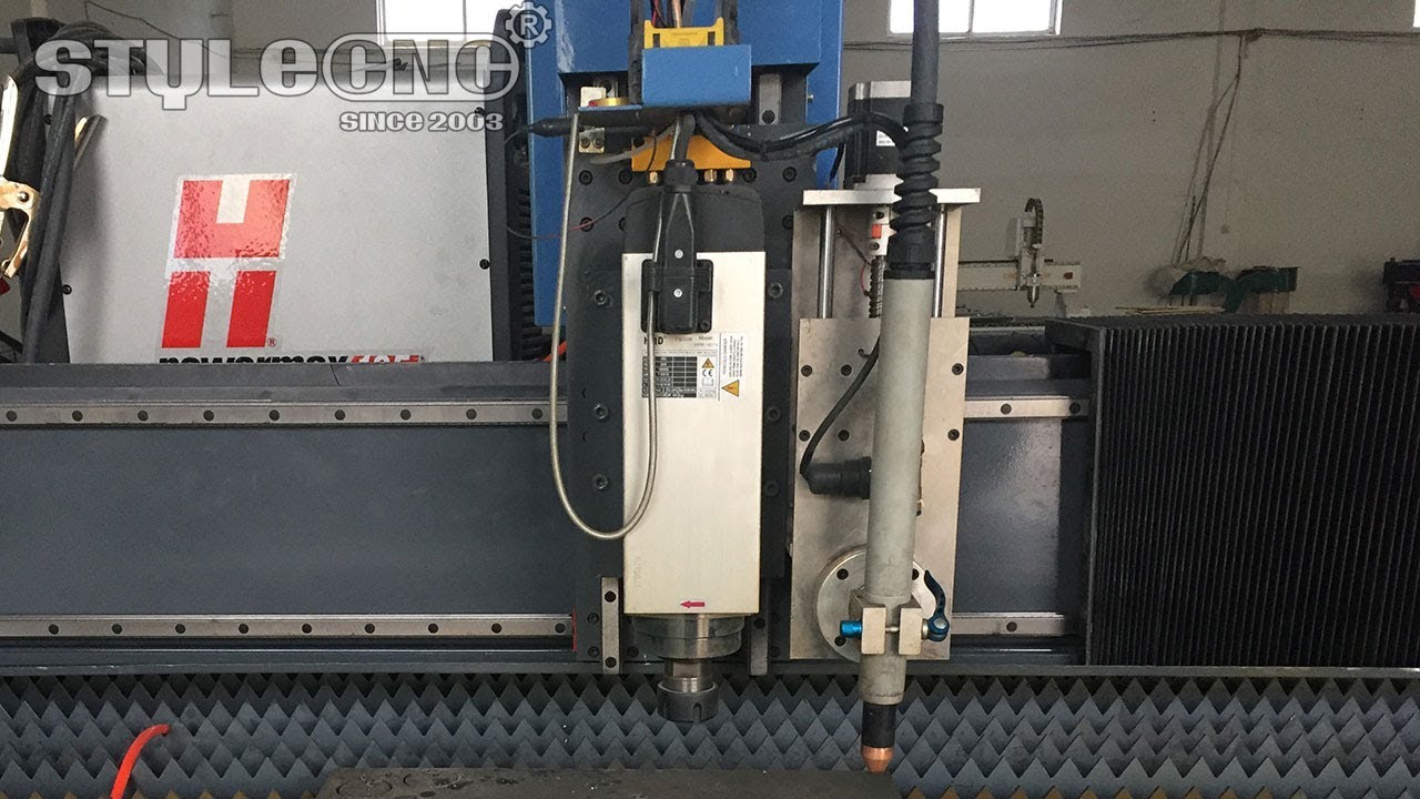 數控等離子切割工作臺與數控雕刻機主軸相結合